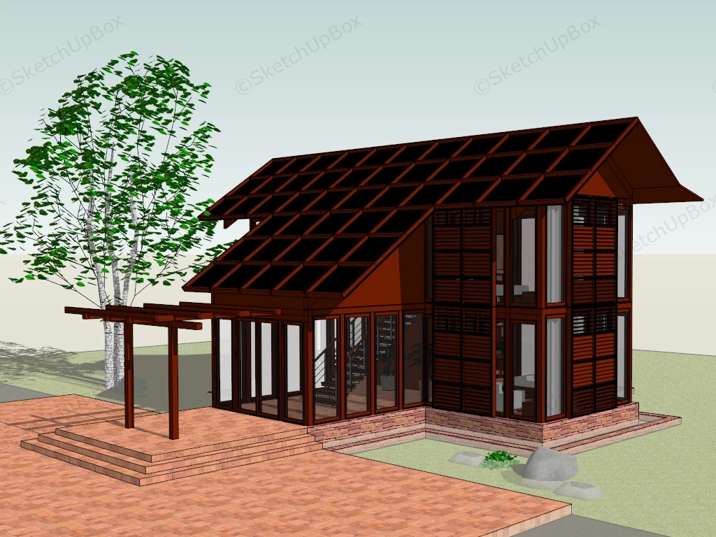 2 Bedroom Home Plan sketchup model preview - SketchupBox