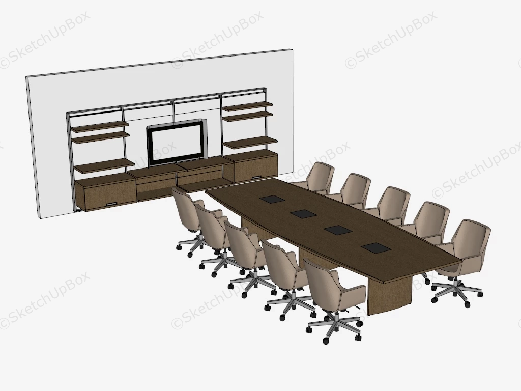 Conference Room Furniture Set With Chairs sketchup model preview - SketchupBox