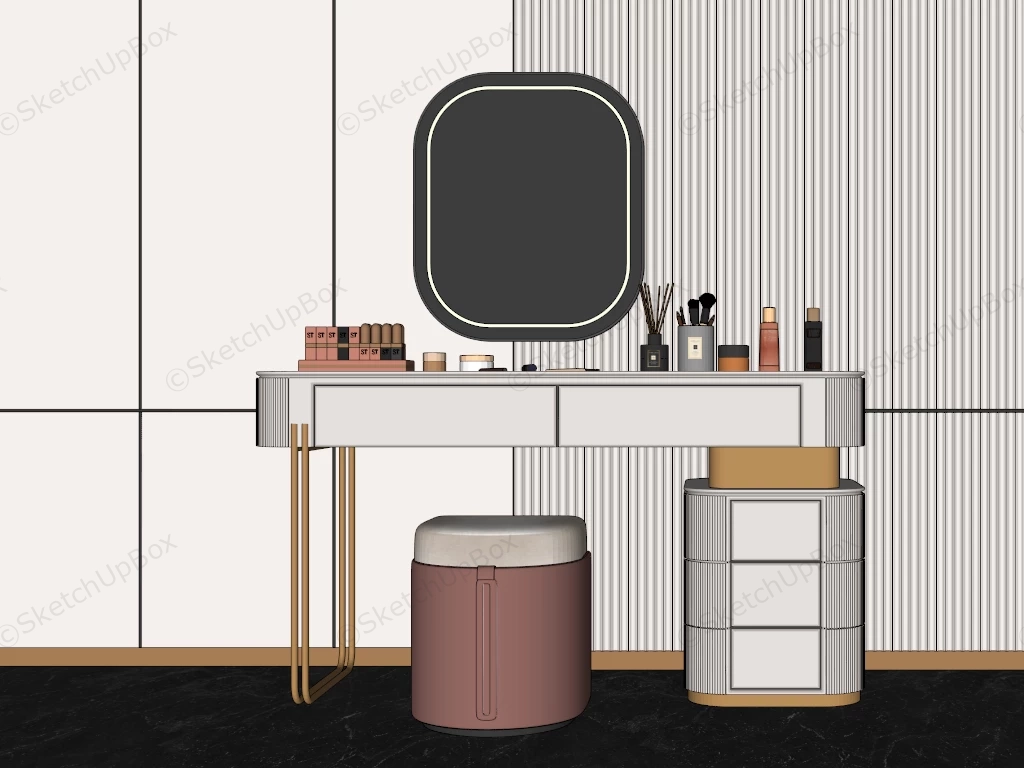 Makeup Vanity Furniture Set sketchup model preview - SketchupBox