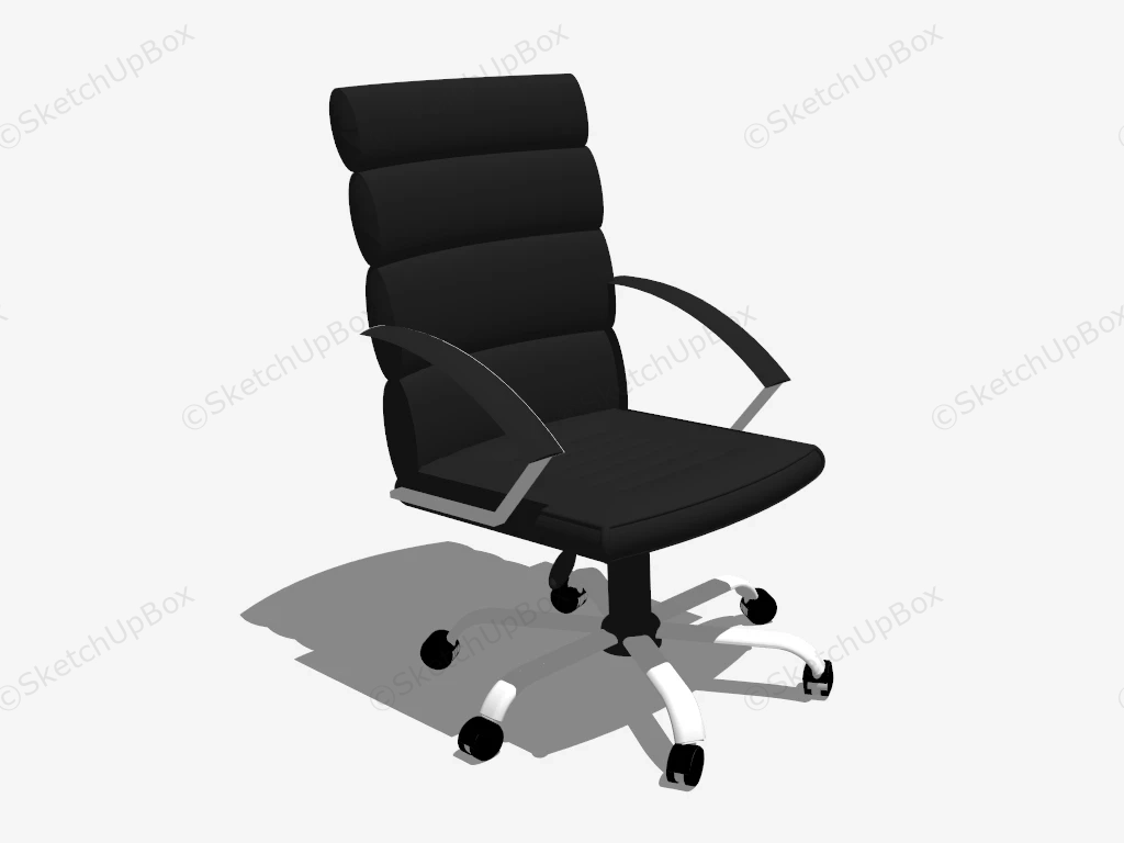 Black Office Chair With Arms sketchup model preview - SketchupBox