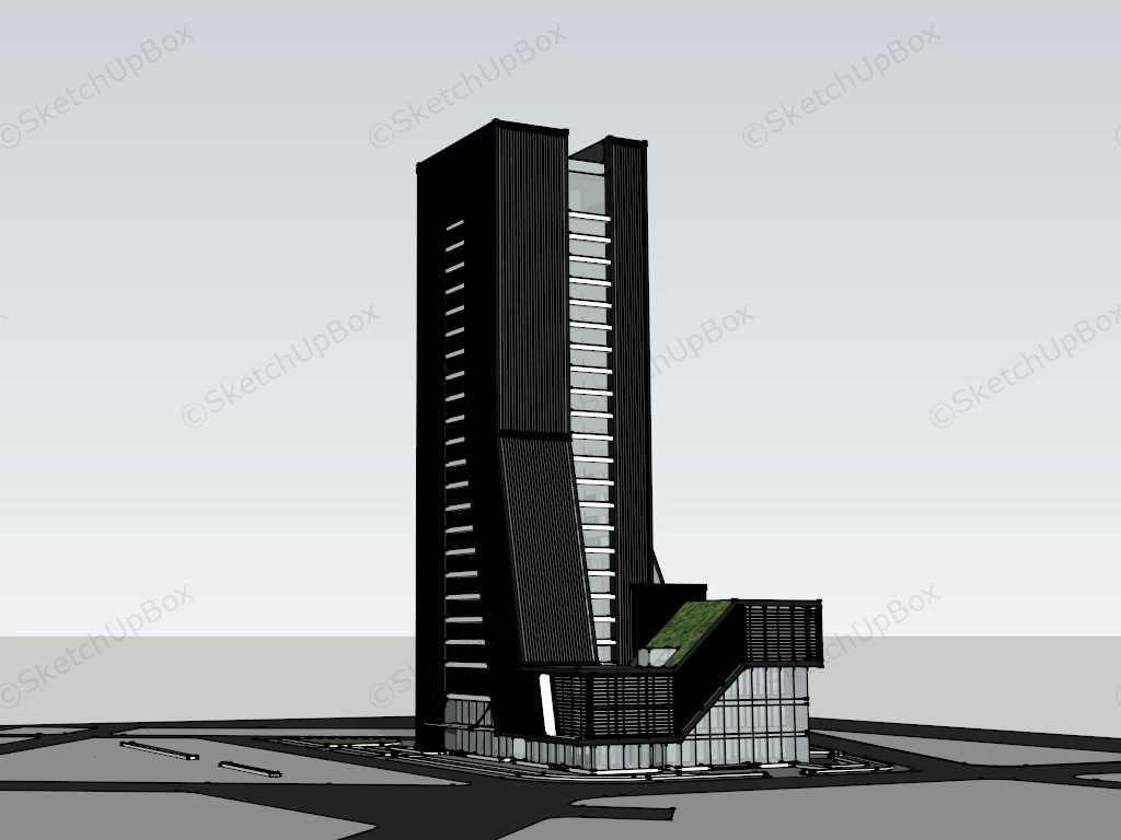 Modern Office Block sketchup model preview - SketchupBox