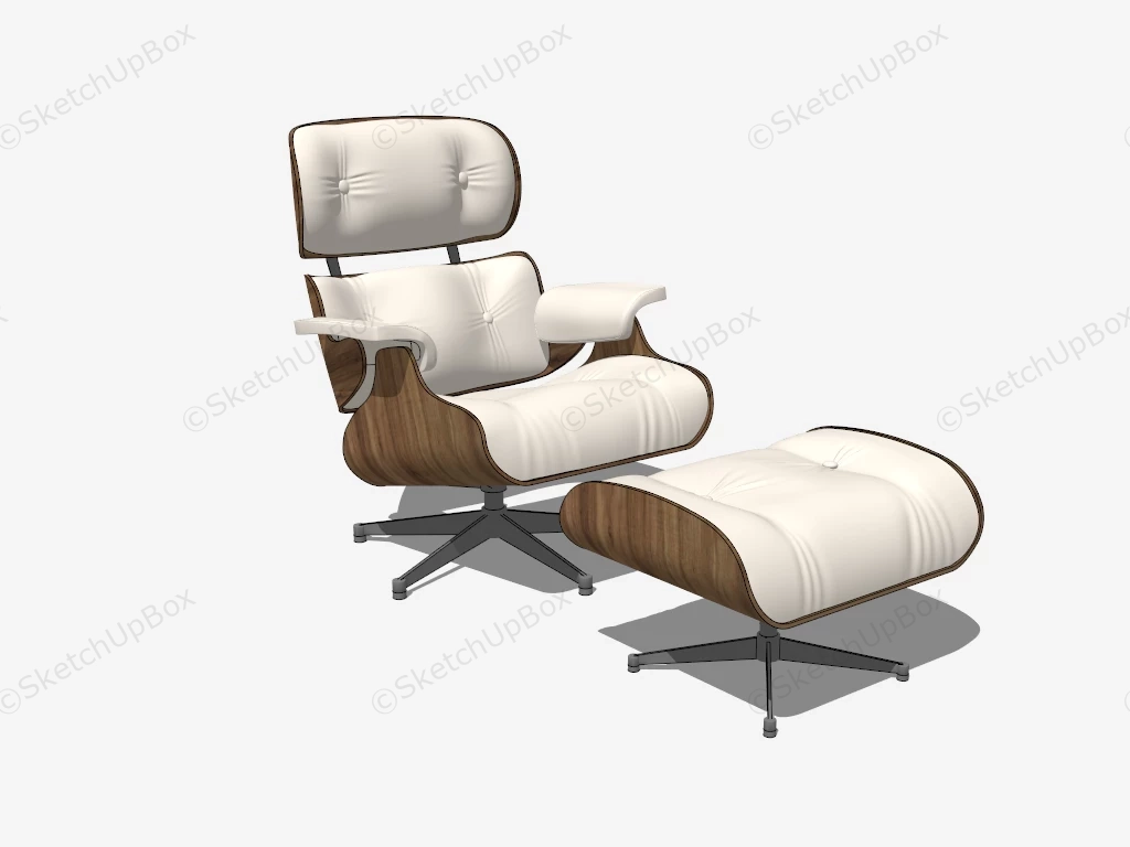 Eames Lounge Chair & Ottoman sketchup model preview - SketchupBox