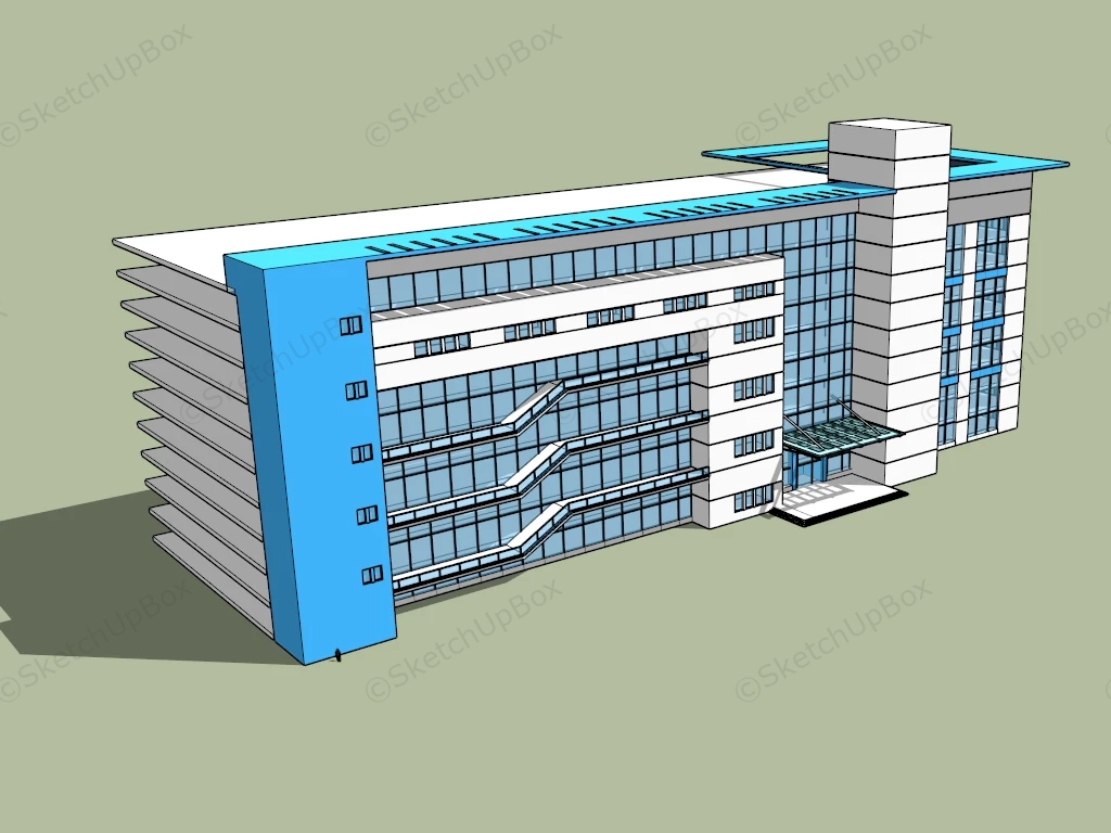 Scientific Research Office Building sketchup model preview - SketchupBox