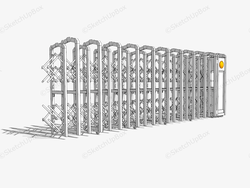 Retractable Automatic Driveway Gate sketchup model preview - SketchupBox