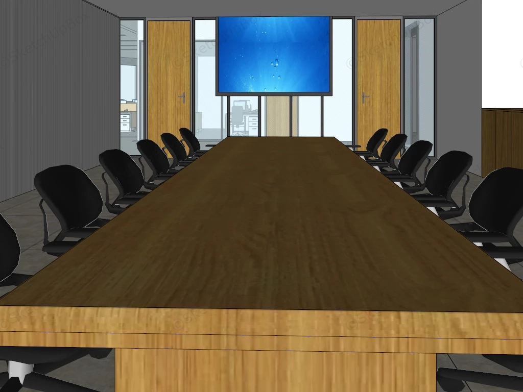 Modern Office Spaces Interior Design sketchup model preview - SketchupBox