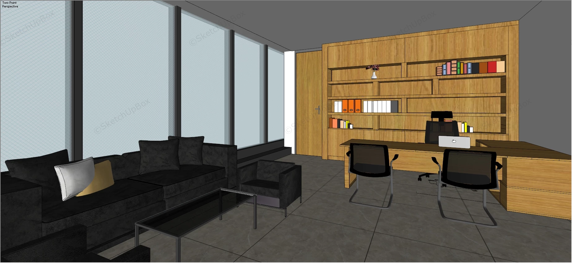 Modern Office Spaces Interior Design sketchup model preview - SketchupBox