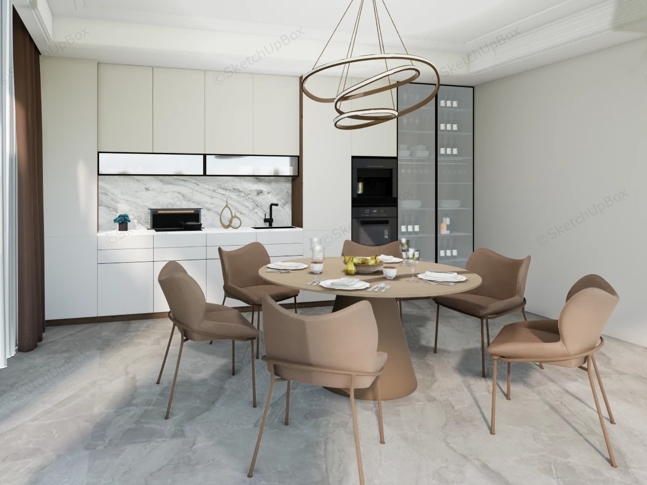 Kitchen And Dining Room Combo sketchup model preview - SketchupBox