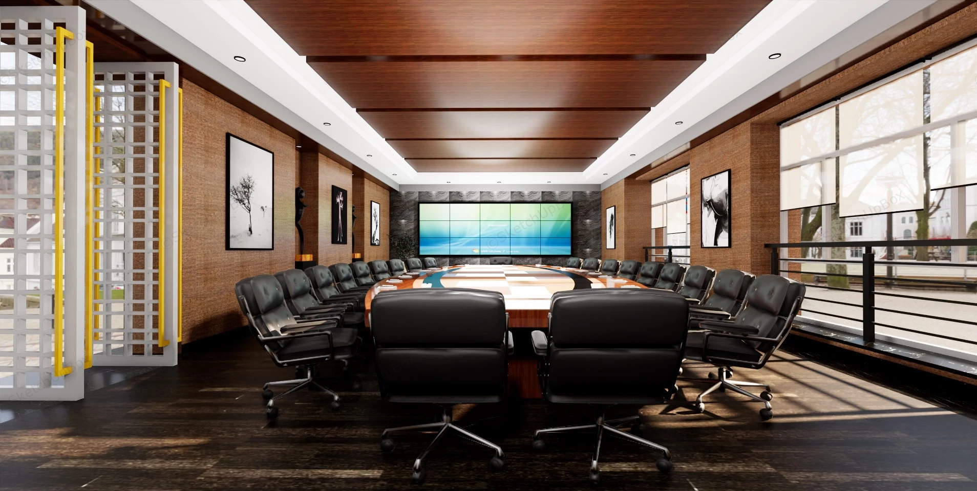 Executive Conference Room sketchup model preview - SketchupBox
