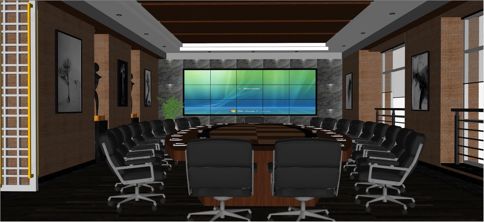 Executive Conference Room sketchup model preview - SketchupBox