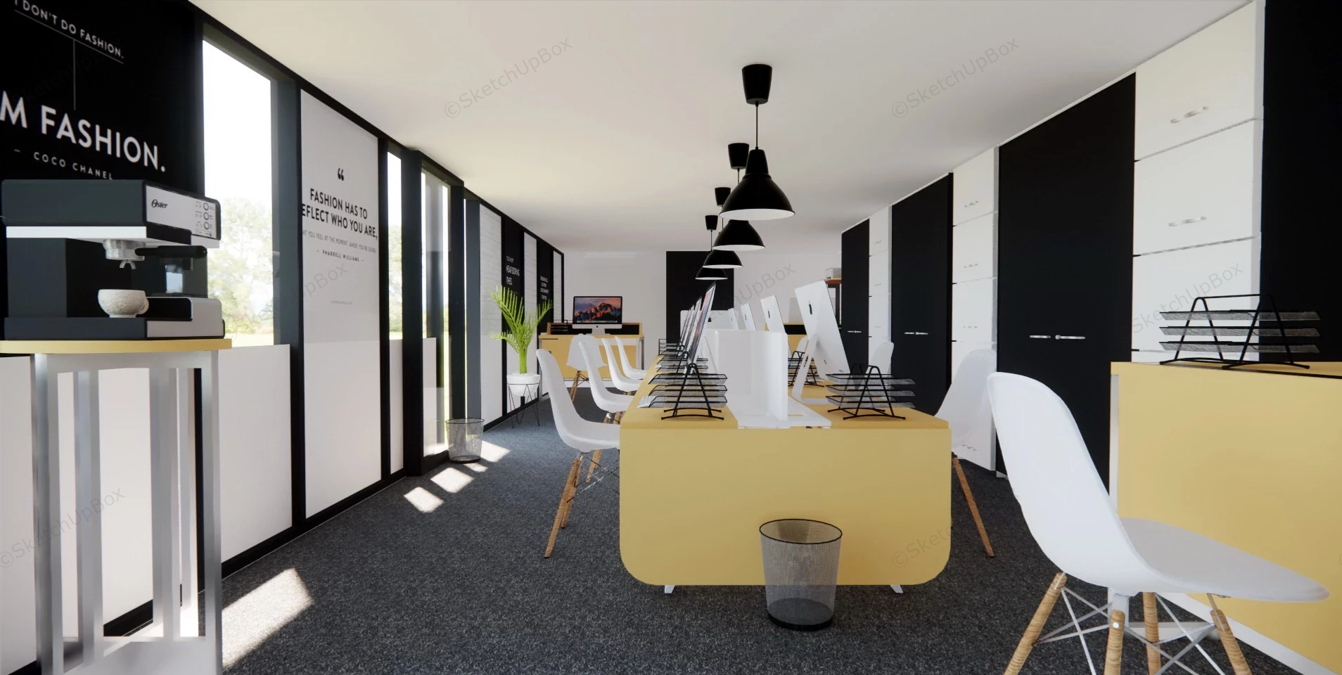 Modern Studio Office Design sketchup model preview - SketchupBox