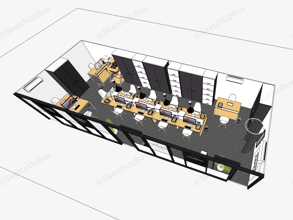 Modern Studio Office Design sketchup model preview - SketchupBox