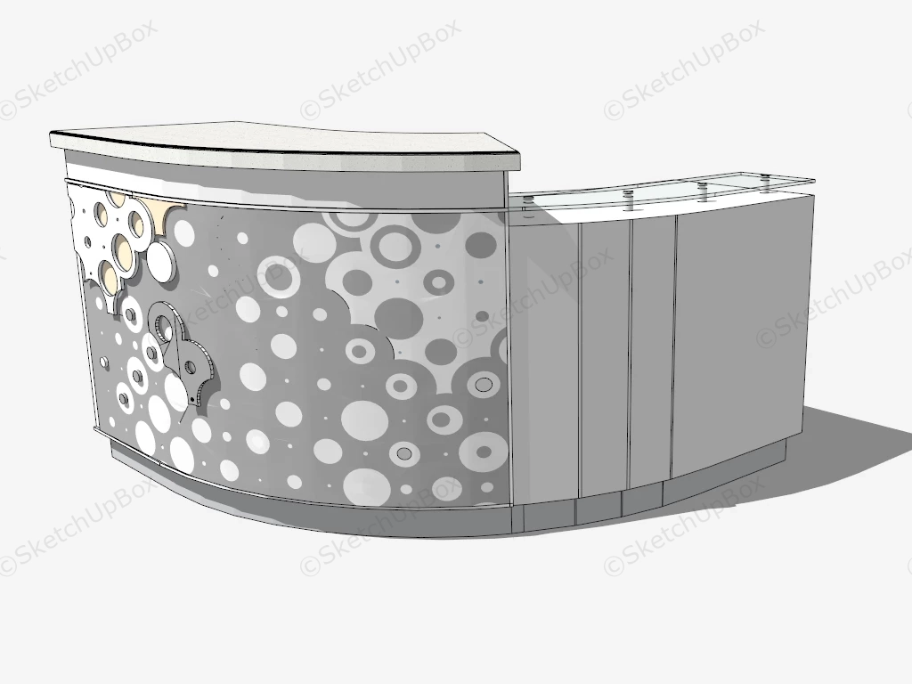 Retail Reception Counter sketchup model preview - SketchupBox
