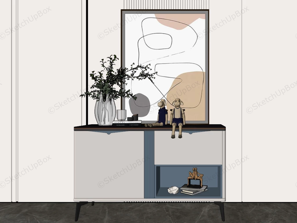 Entryway Console Cabinet Decor Idea sketchup model preview - SketchupBox