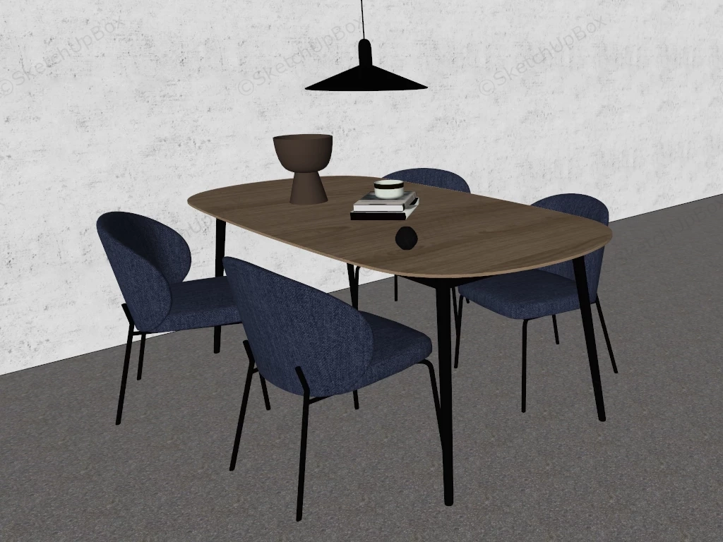 5 Piece Dining Table Set sketchup model preview - SketchupBox