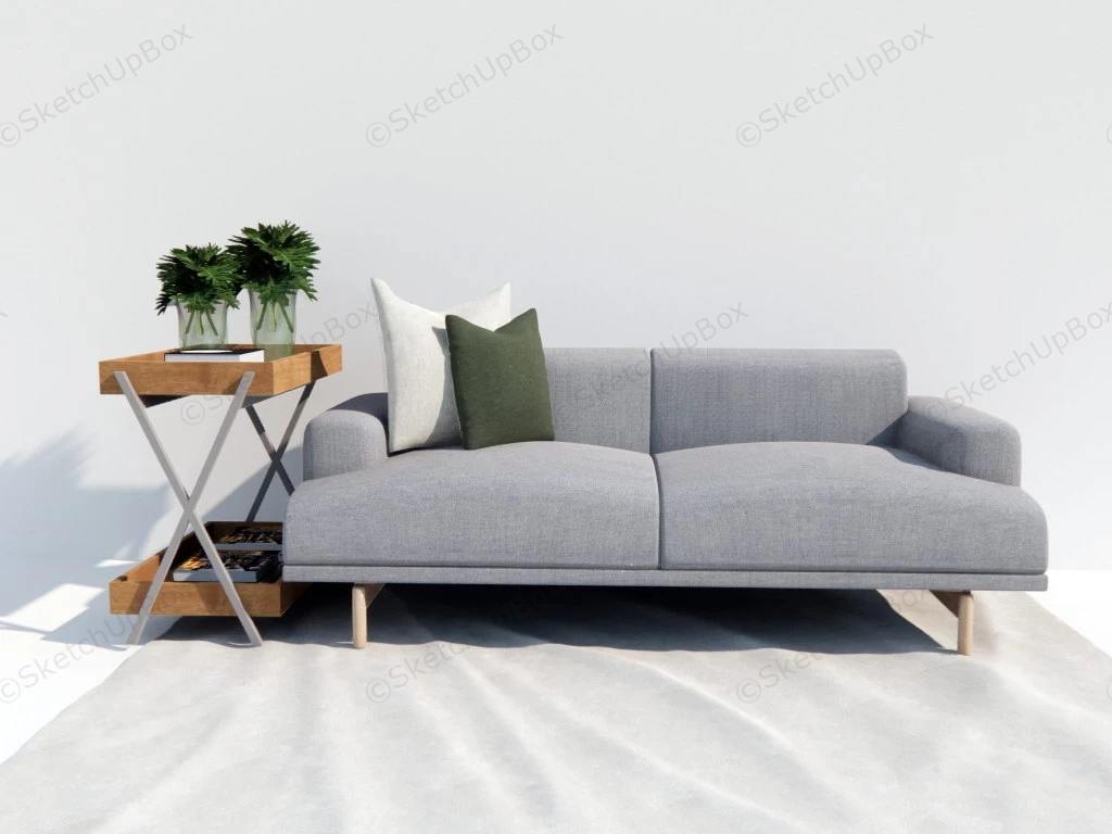 Loveseat With Side Table sketchup model preview - SketchupBox