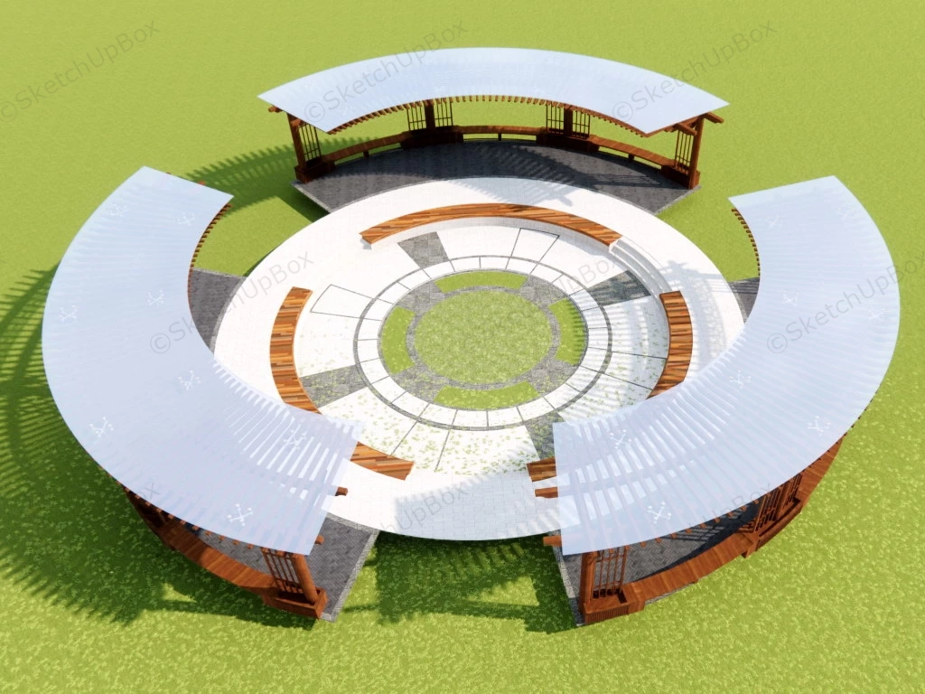 Circular Pergola Design sketchup model preview - SketchupBox