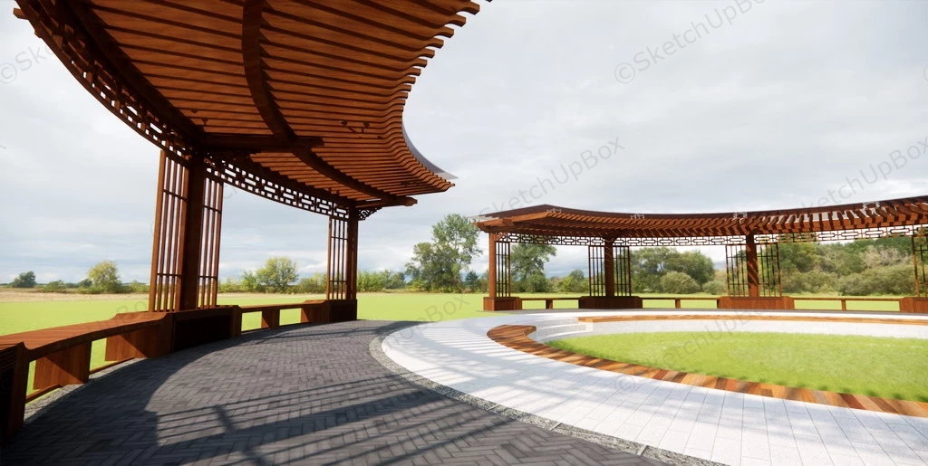 Circular Pergola Design sketchup model preview - SketchupBox