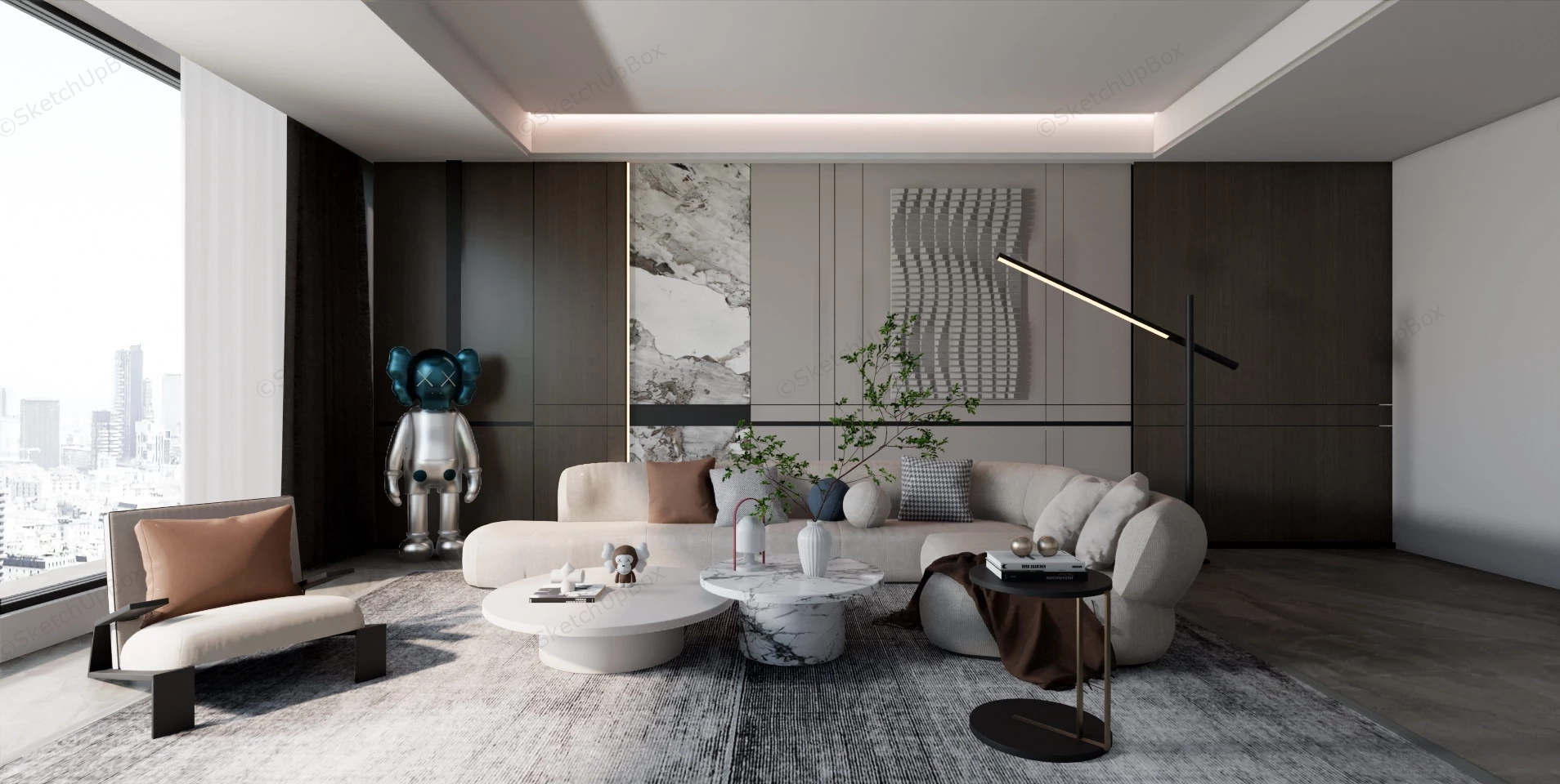 Cozy Living Room Design Idea sketchup model preview - SketchupBox