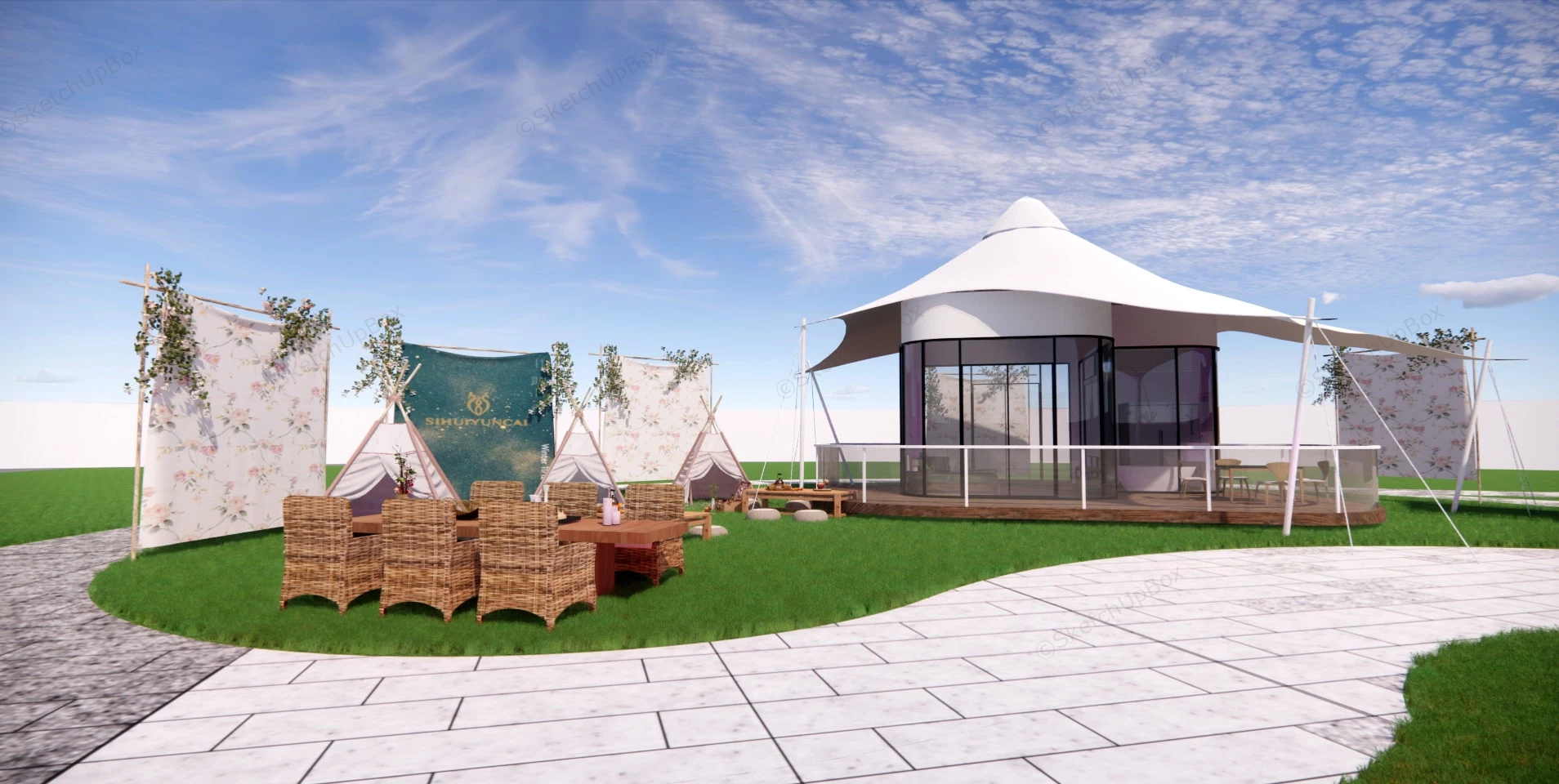 Luxury Glamping Sites sketchup model preview - SketchupBox