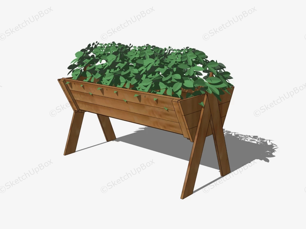 Raised Planter Box With Legs sketchup model preview - SketchupBox