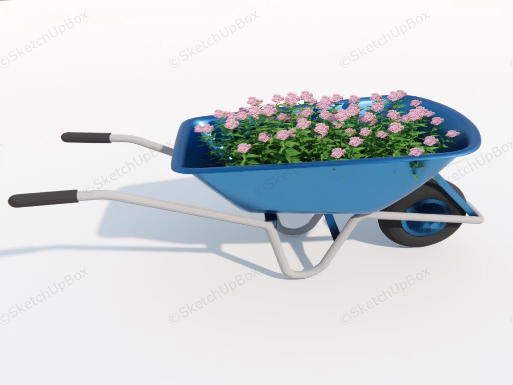 Wheelbarrow Flower Planter Idea sketchup model preview - SketchupBox