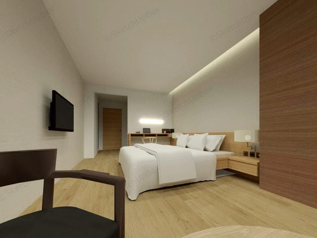 Deluxe Single Room Design sketchup model preview - SketchupBox
