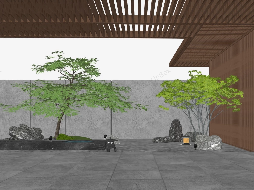 Zen Rock Garden Idea sketchup model preview - SketchupBox