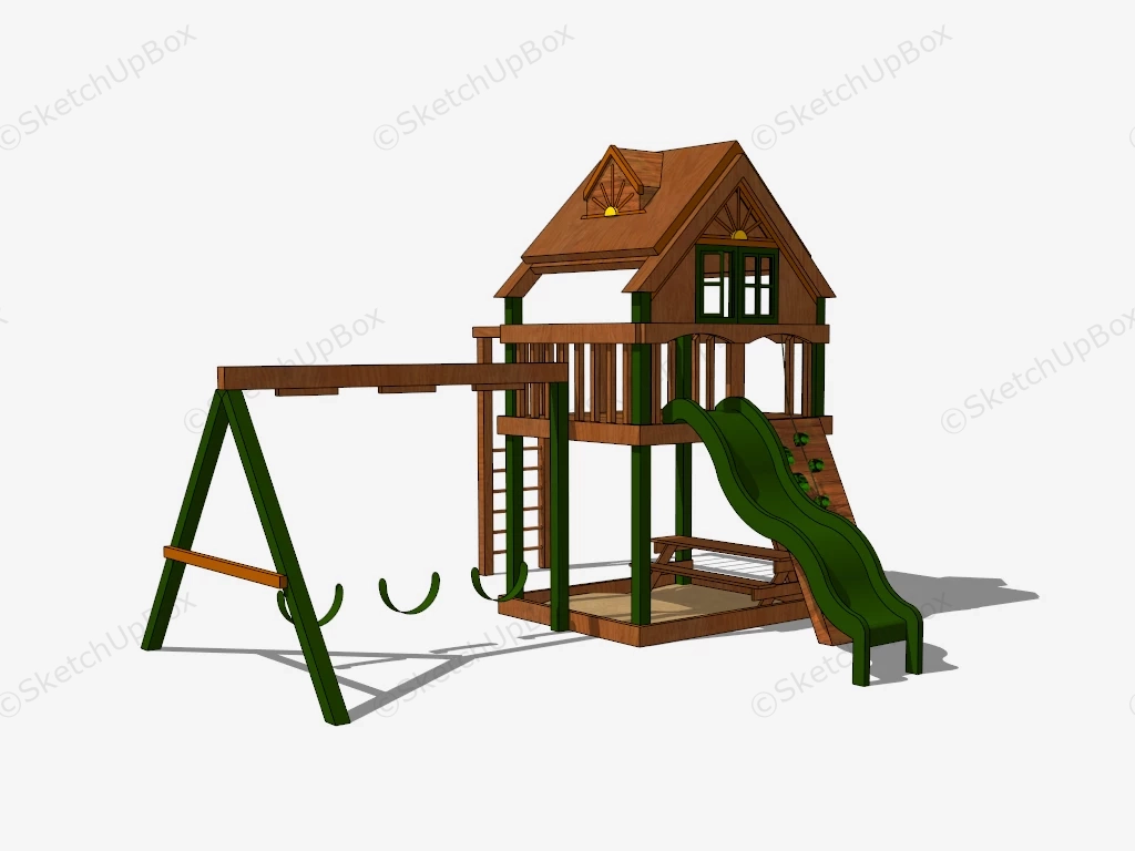 Backyard Playground Equipment sketchup model preview - SketchupBox