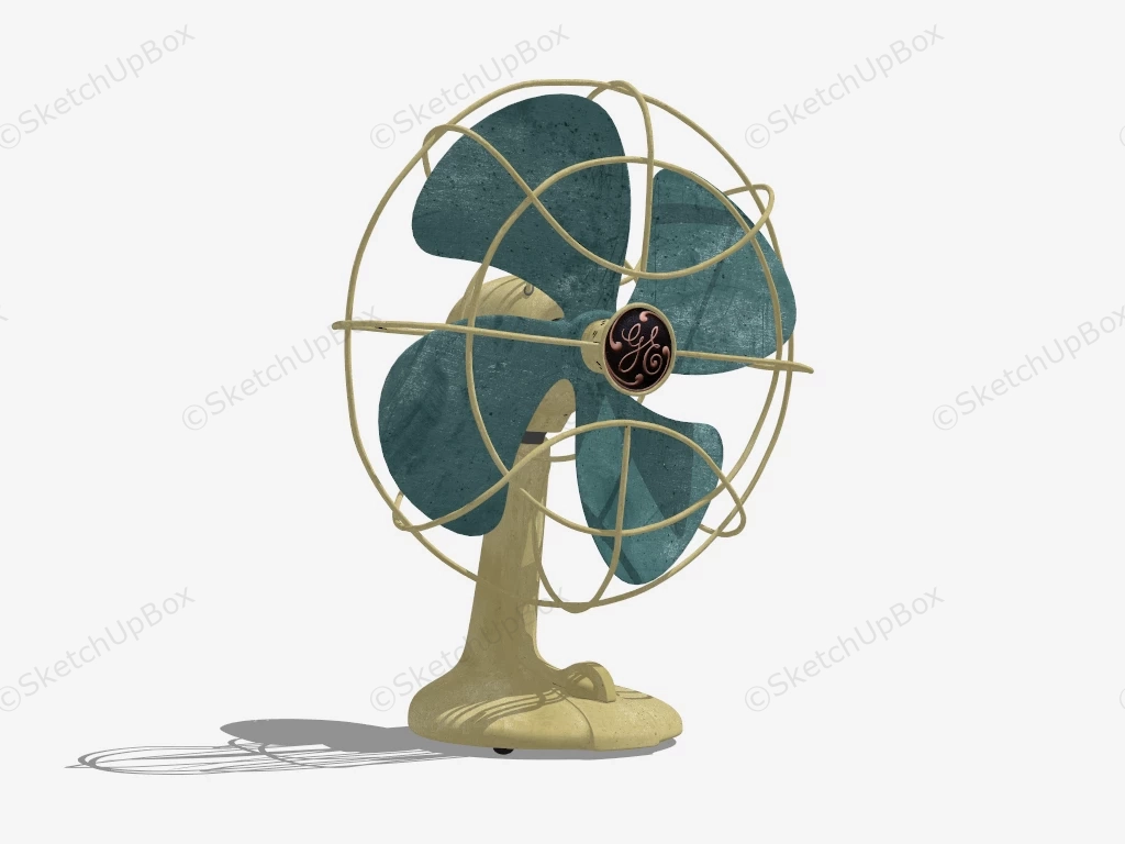 Vintage Electric Desk Fan sketchup model preview - SketchupBox