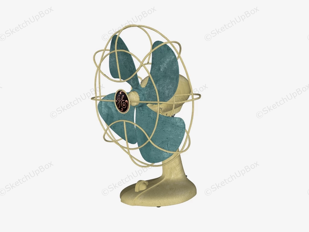 Vintage Electric Desk Fan sketchup model preview - SketchupBox