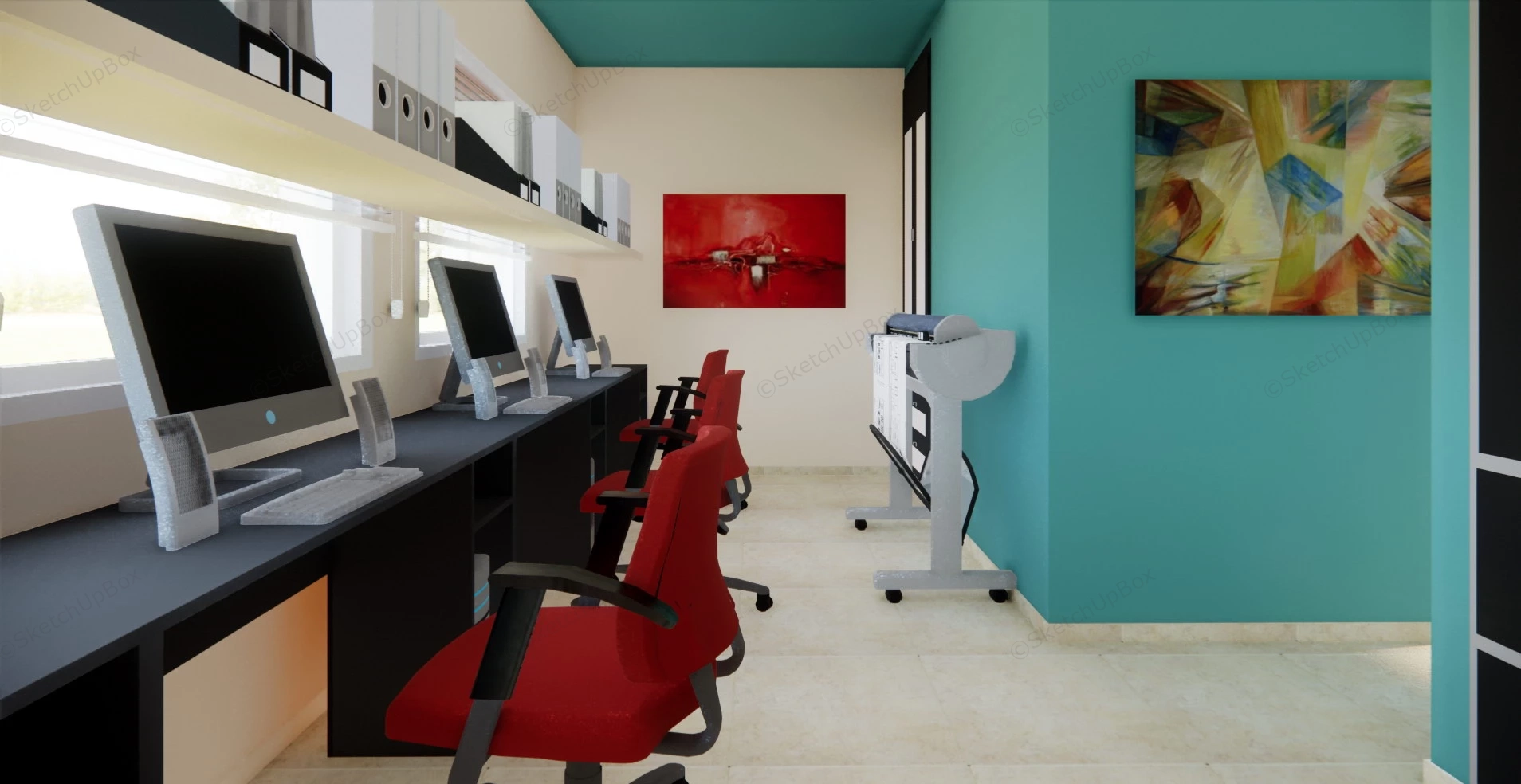 Architecture Office Interior Design sketchup model preview - SketchupBox
