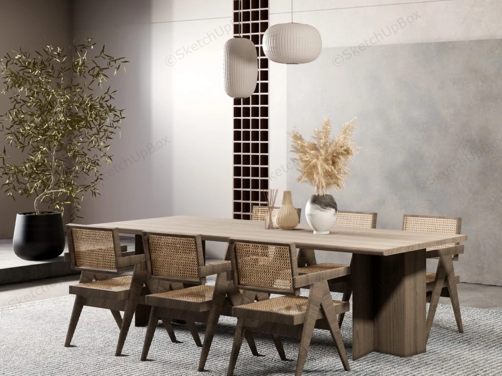 Dining Room With Accent Wall Idea sketchup model preview - SketchupBox