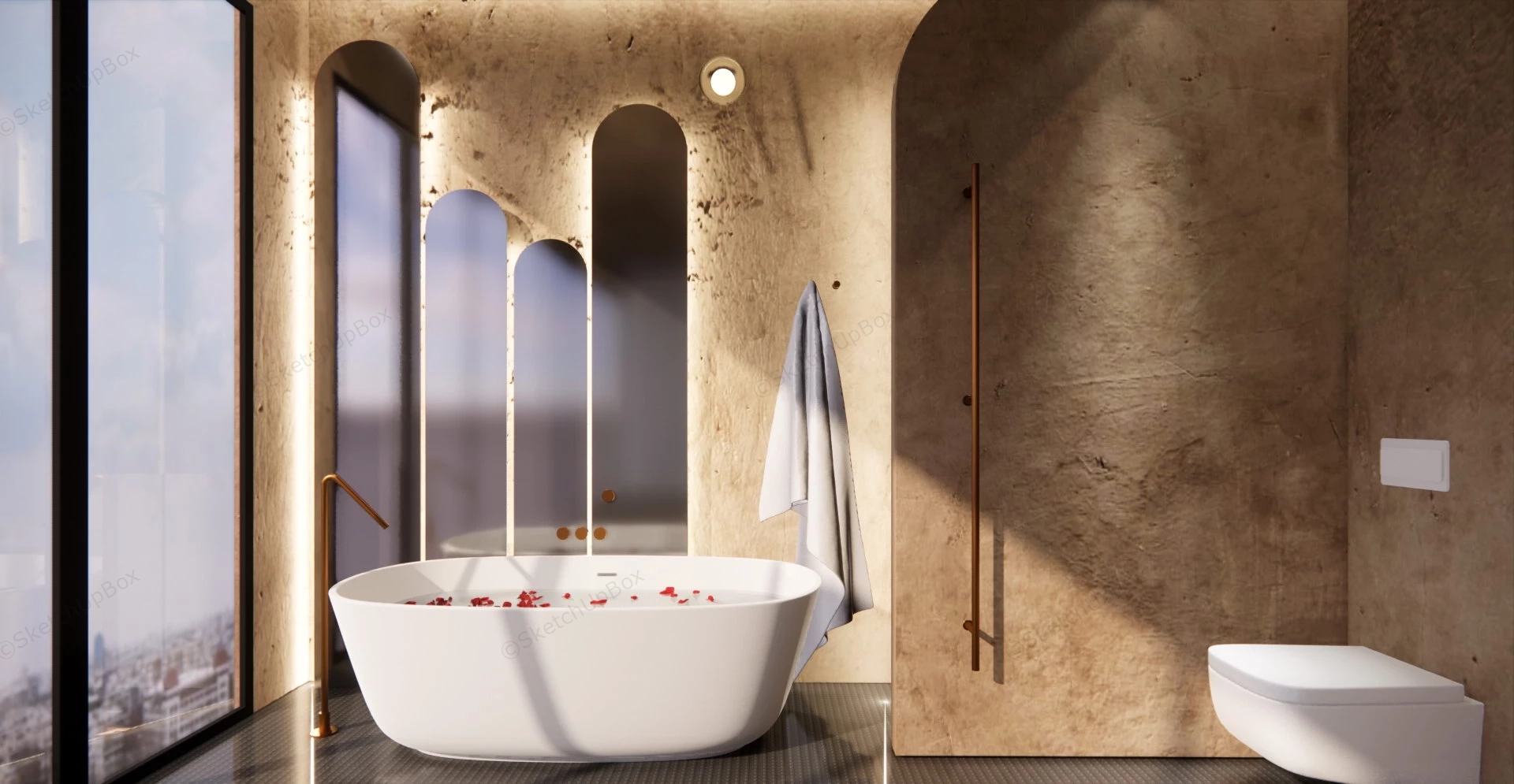Bathtub And Wall Mirror sketchup model preview - SketchupBox