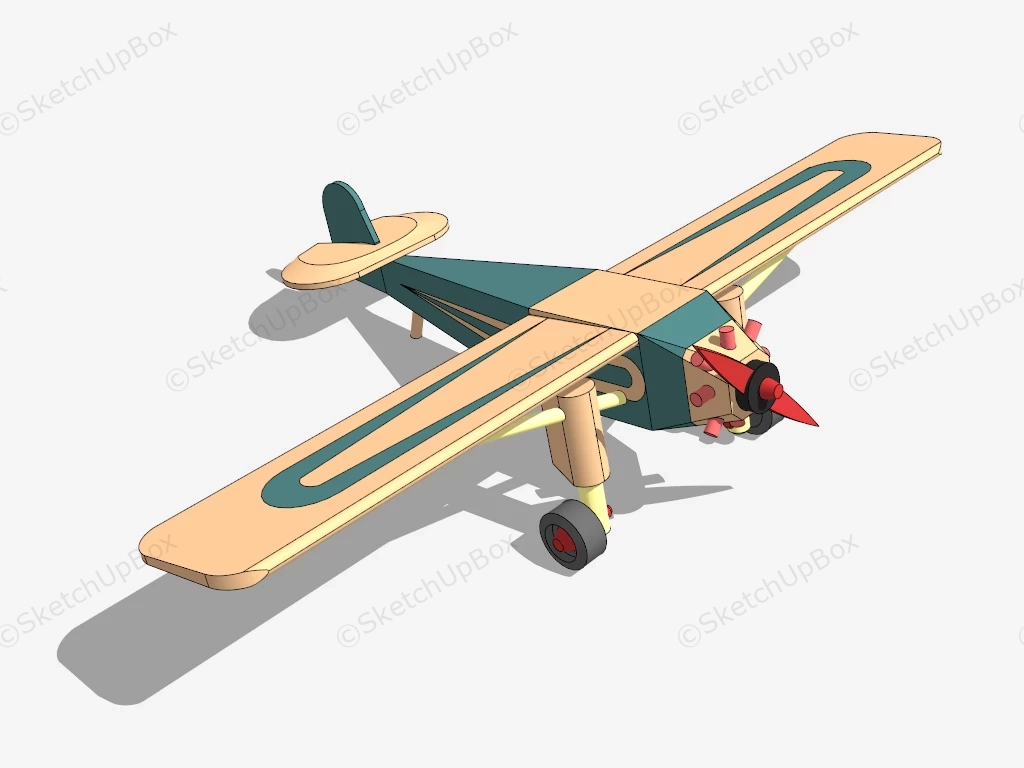 Wooden Toy Airplane sketchup model preview - SketchupBox