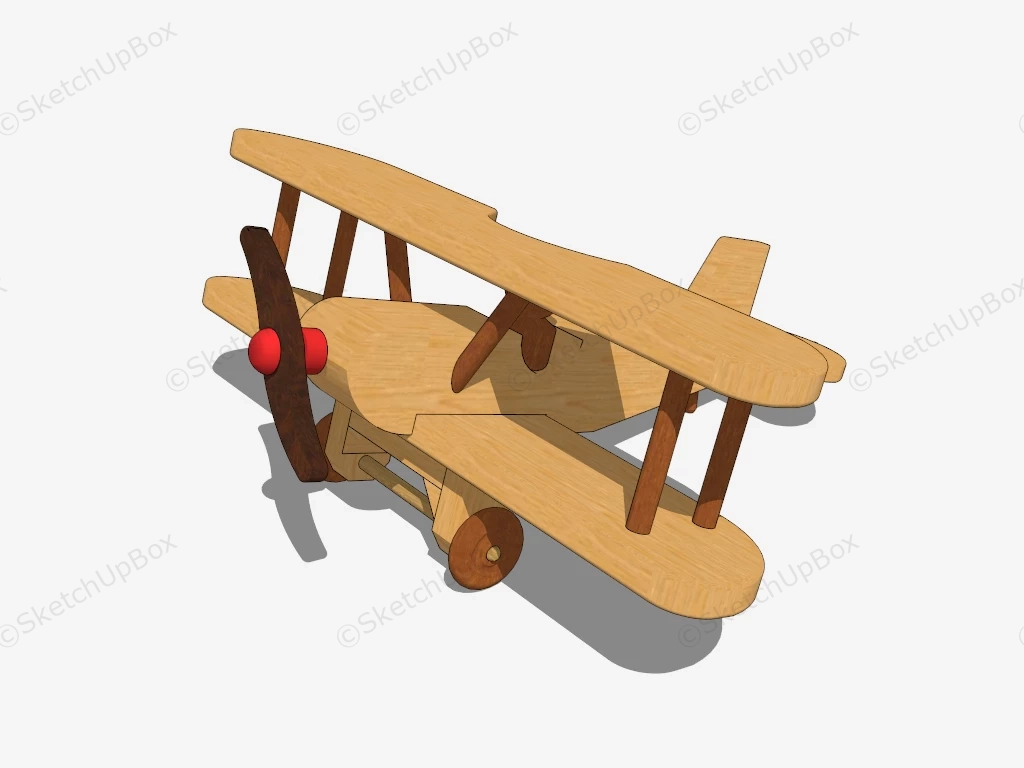 Wooden Toy Biplane sketchup model preview - SketchupBox