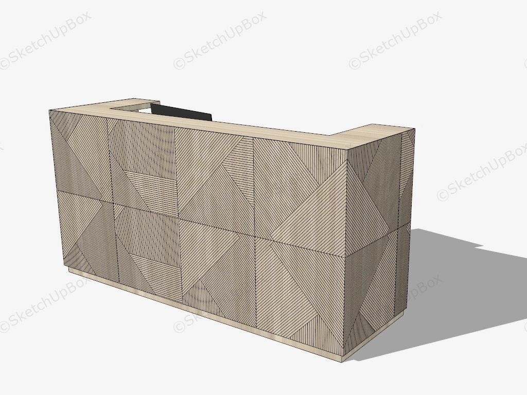 Small Reception Desk sketchup model preview - SketchupBox