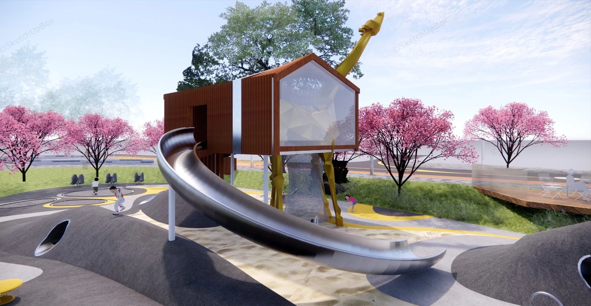 Giraffe Playground sketchup model preview - SketchupBox