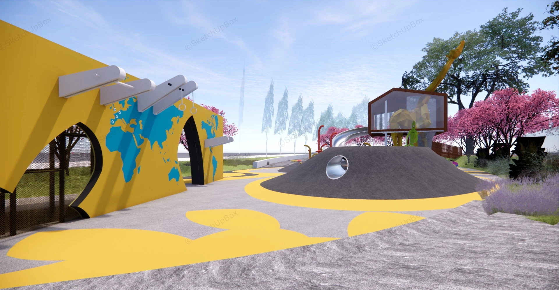 Giraffe Playground sketchup model preview - SketchupBox