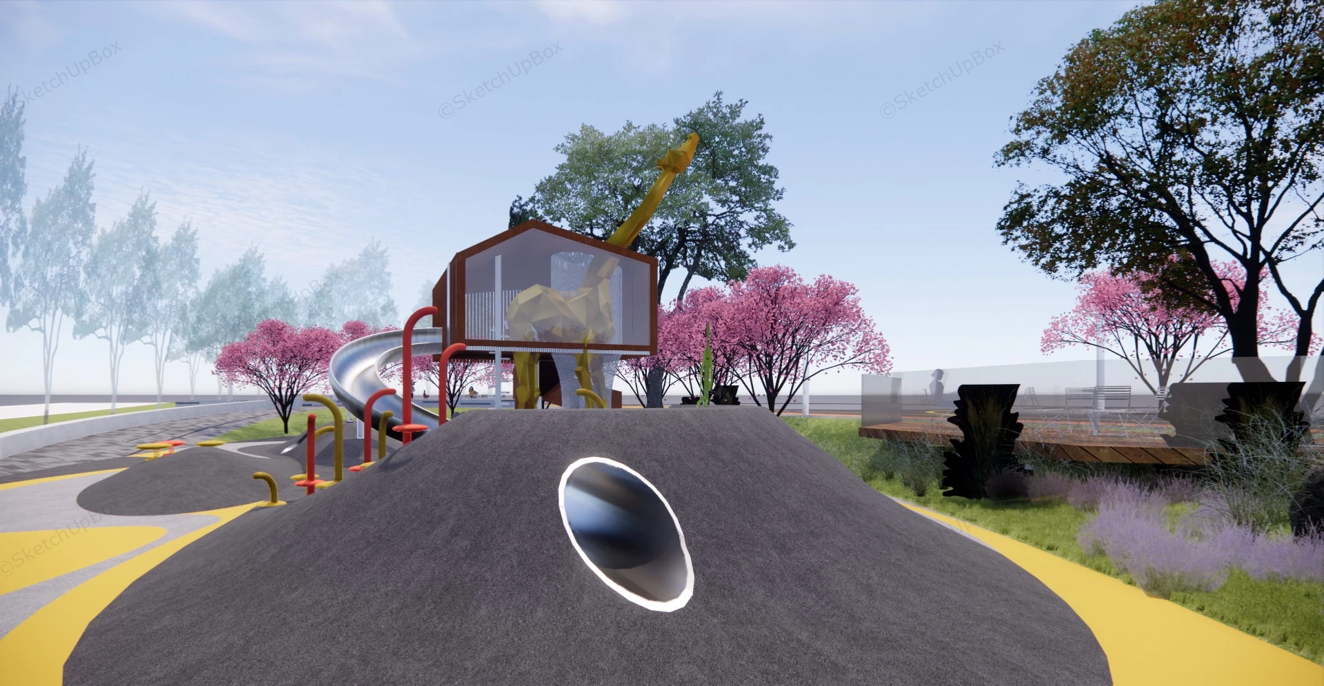 Giraffe Playground sketchup model preview - SketchupBox