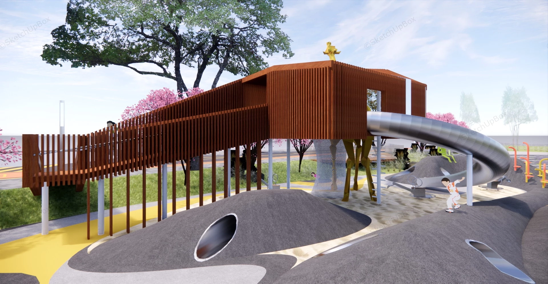 Giraffe Playground sketchup model preview - SketchupBox