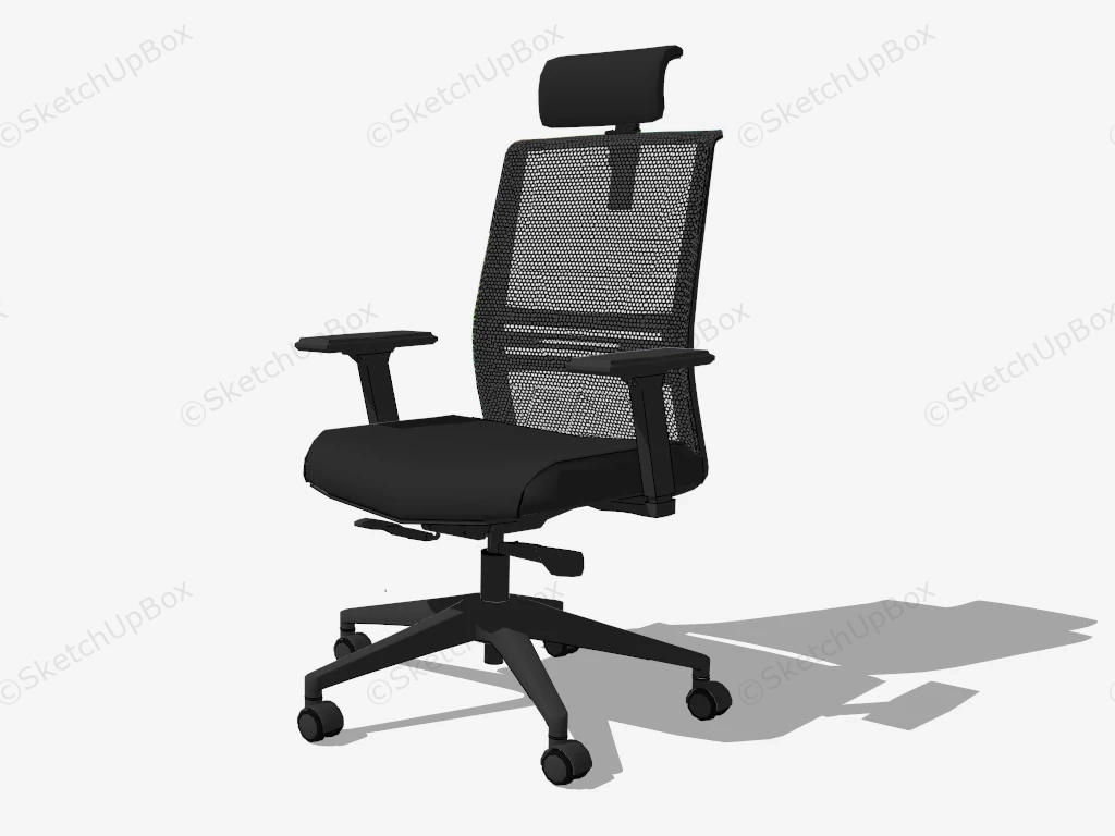 Black Computer Chair sketchup model preview - SketchupBox