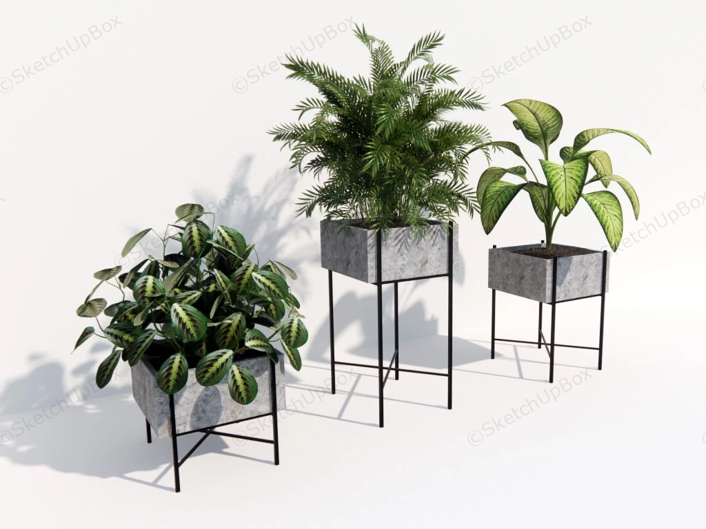 Large Concrete Planter With Stand sketchup model preview - SketchupBox