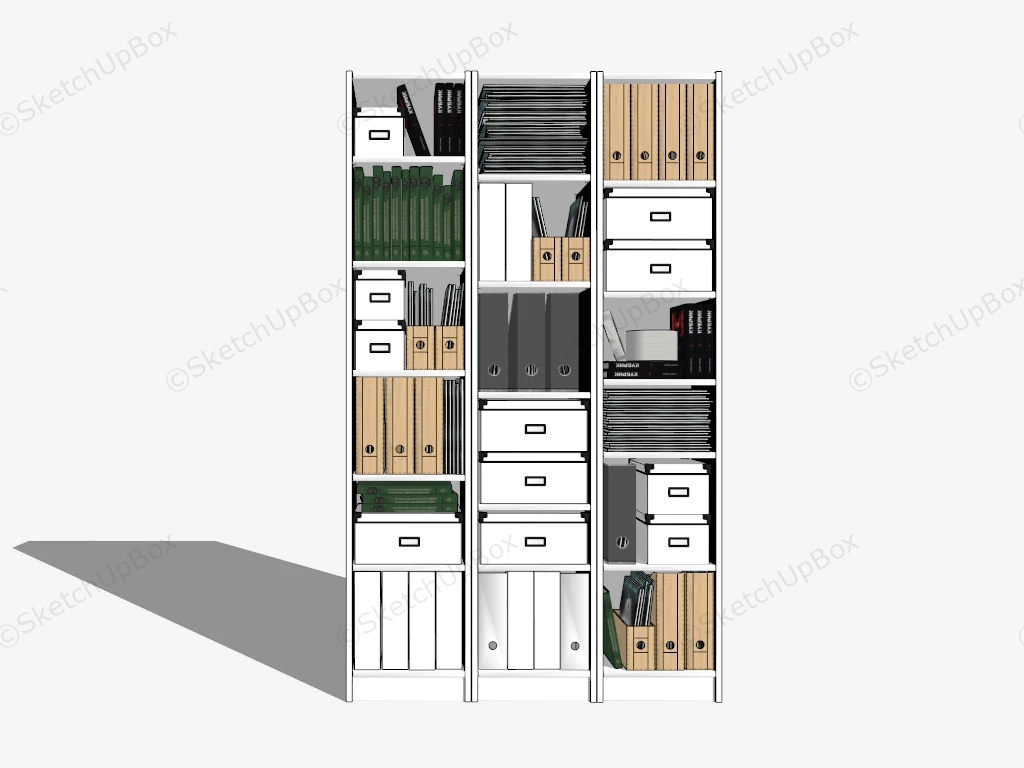 Open Filing Cabinet sketchup model preview - SketchupBox