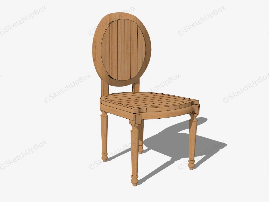 Vintage Wood Dining Chair sketchup model preview - SketchupBox