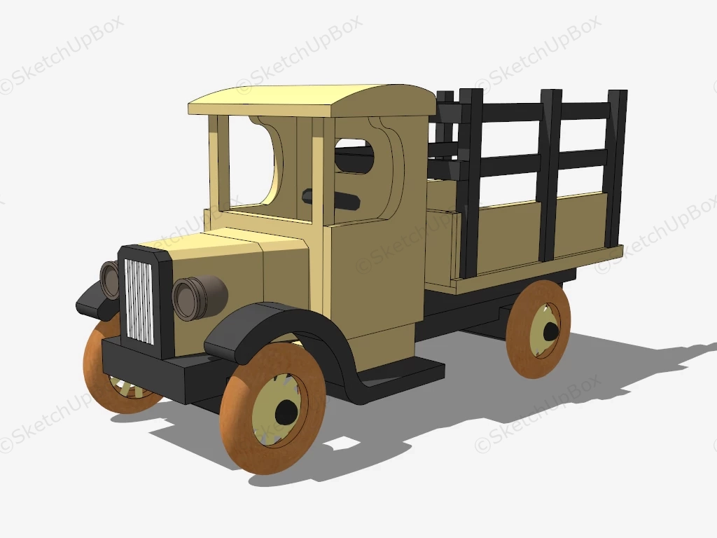 Wooden Toy Truck sketchup model preview - SketchupBox