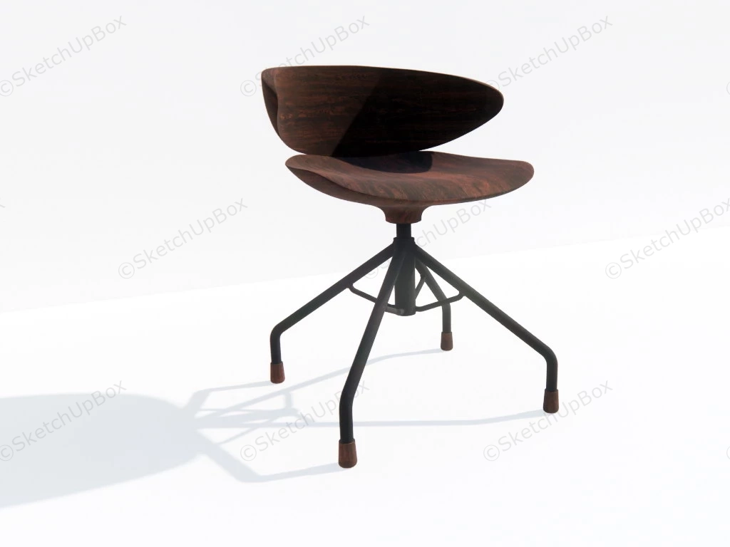 Wood Swivel Bar Stool sketchup model preview - SketchupBox