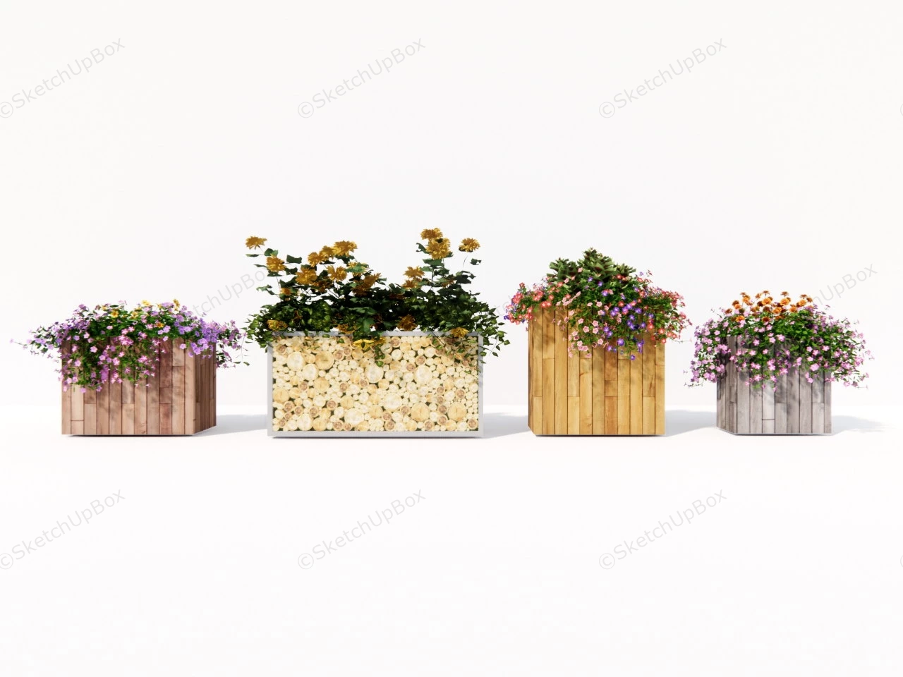 Wooden Flower Planter sketchup model preview - SketchupBox