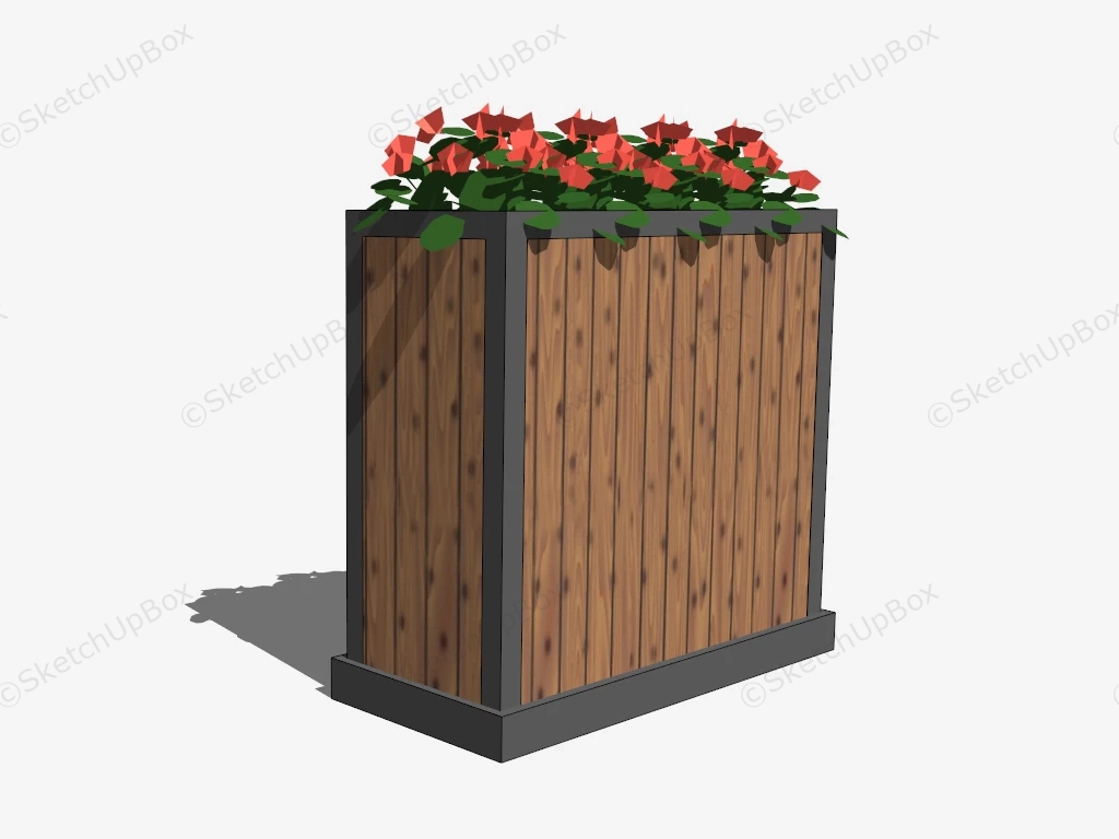 Wooden Plant Box sketchup model preview - SketchupBox