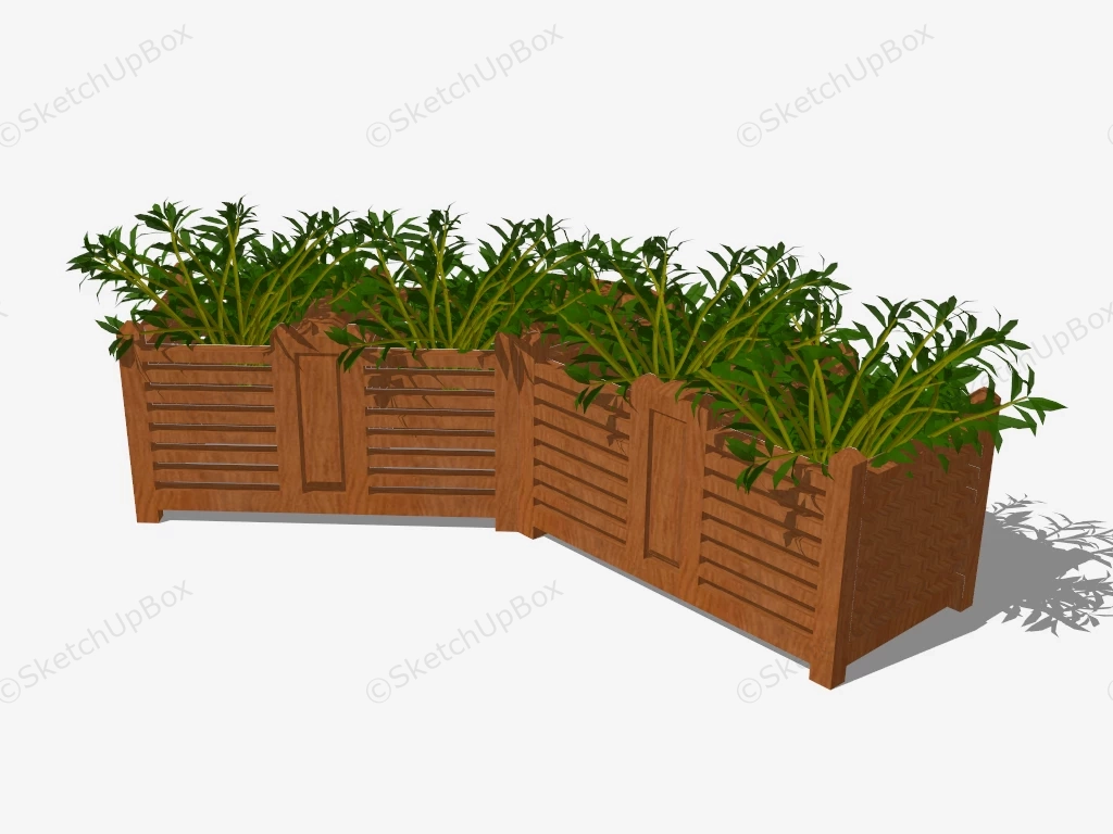 Curved Raised Garden Bed sketchup model preview - SketchupBox
