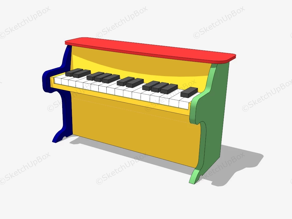 Wood Piano Toy sketchup model preview - SketchupBox